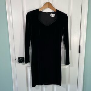 Vintage K.C. Spencer Black Velvet Dress size 10P petite